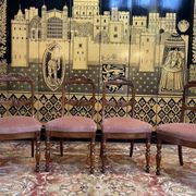 Set of 4 Napoleon III chairs with Jacob mahogany legs