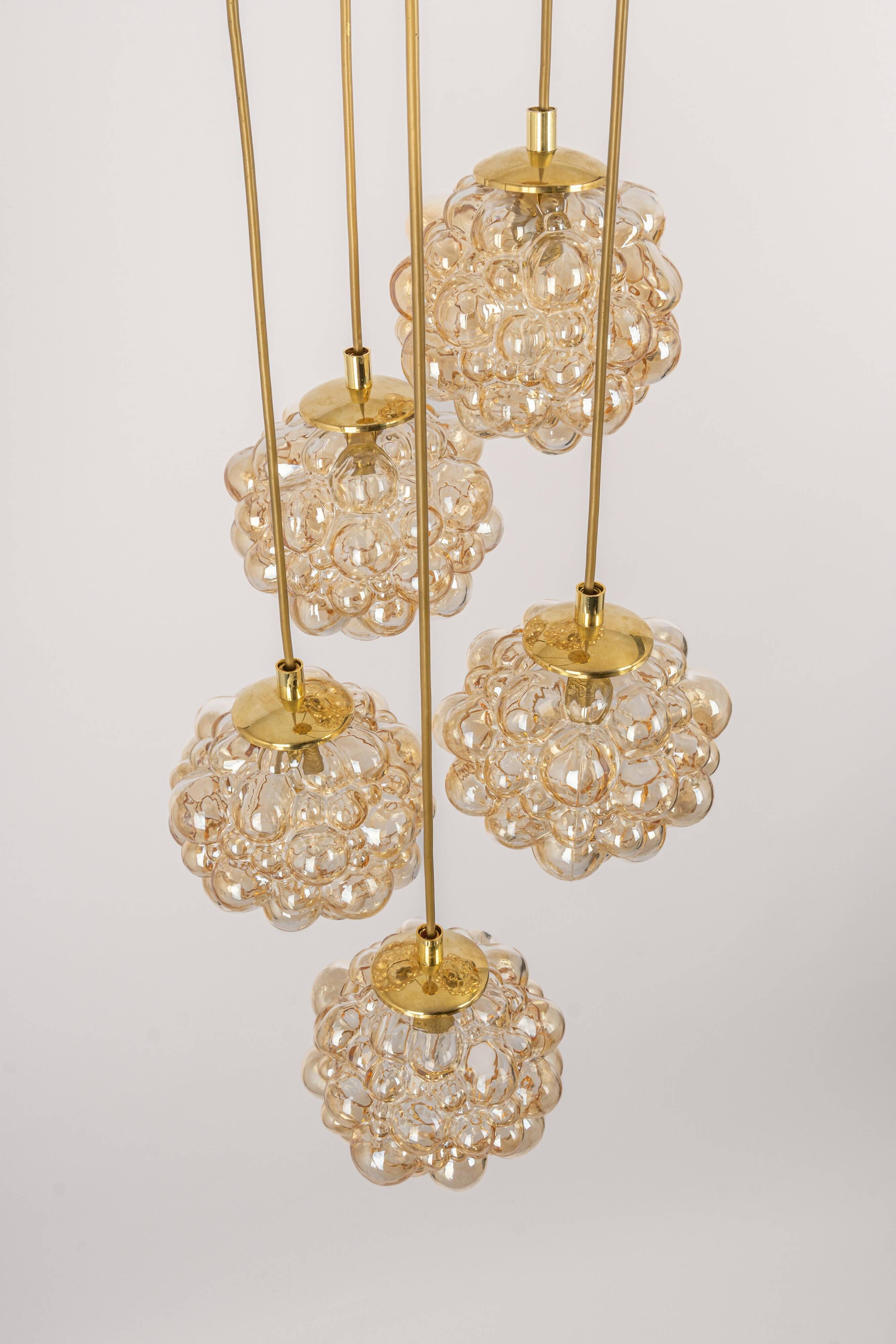 Grand cascading bubble glass chandelier Limburg, Germany, 1970s.