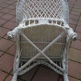 White rattan armchair