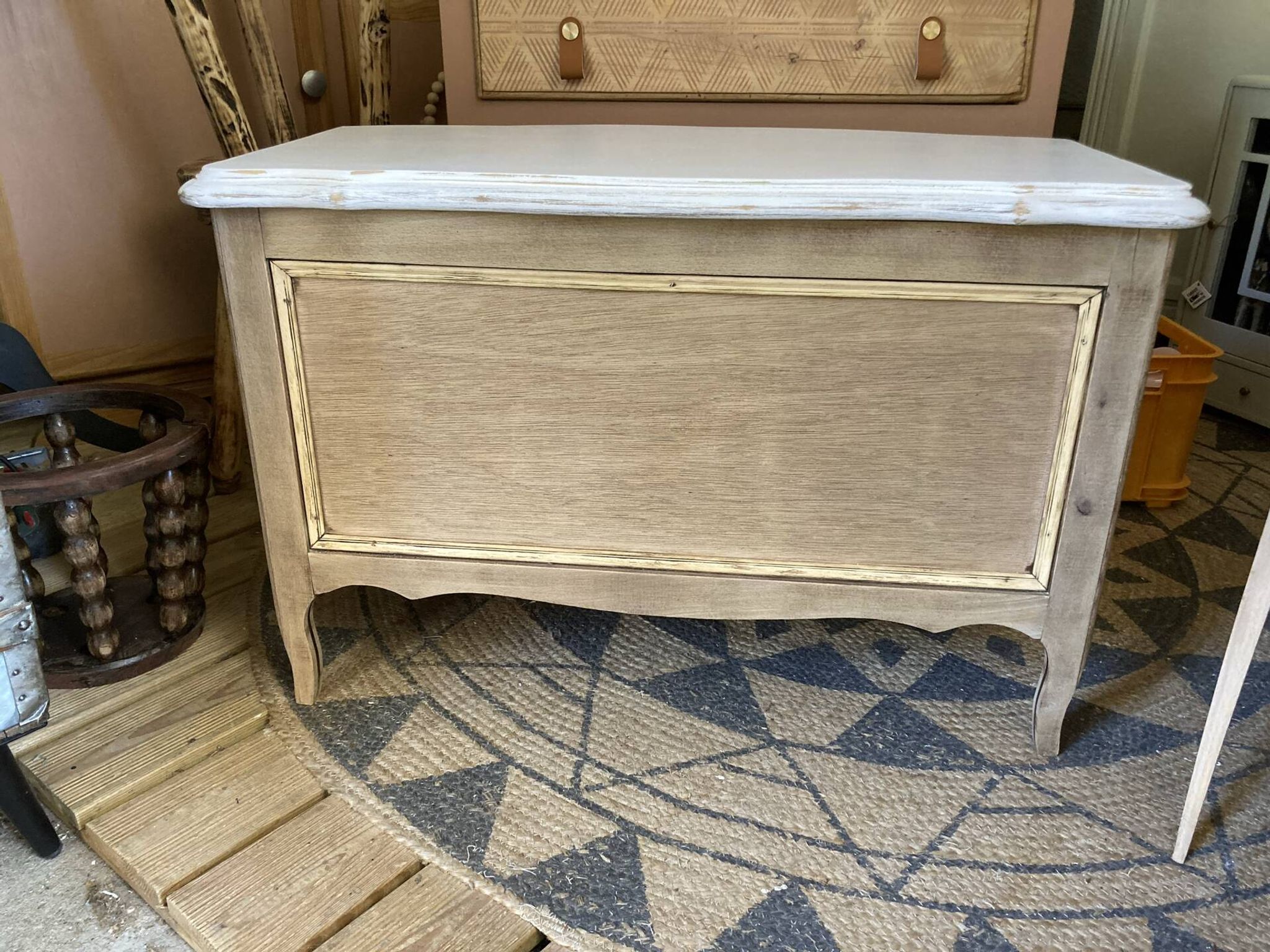 Very nice vintage heart toy chest in L. Ashley removable style.