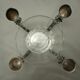 Reed - barton art deco glass-cut silver metal candlestick