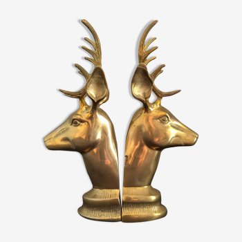 Greenhouse set book ''deer head'' in vintage solid brass