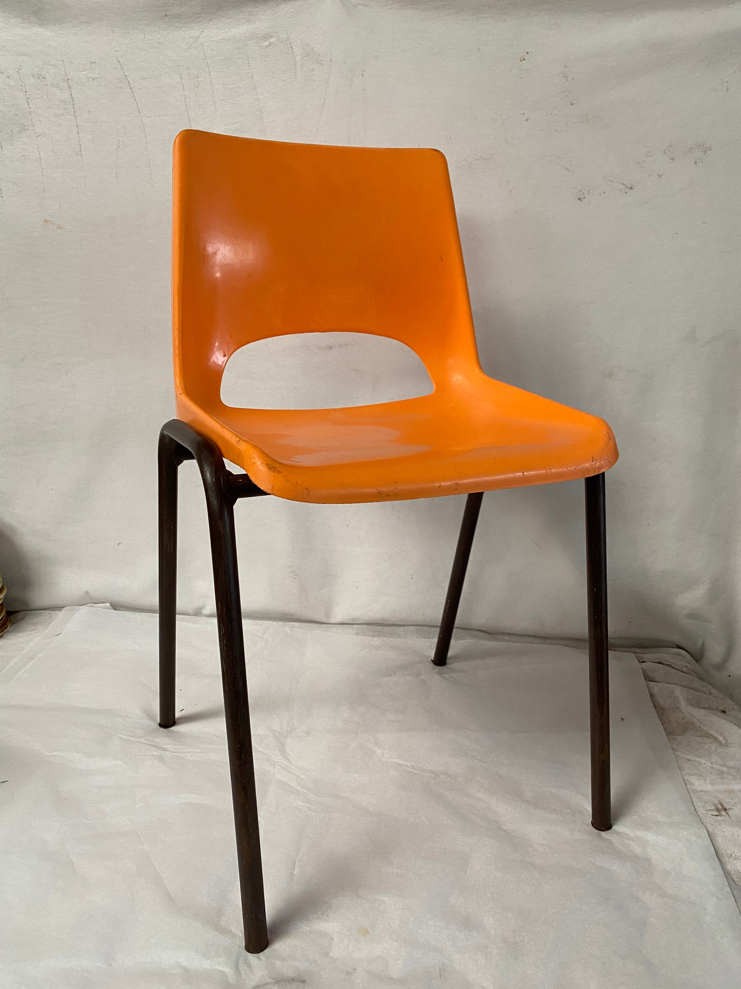 Vintage plastic orange plastic children's chair