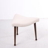 Scandinavian hocker reupholstered design 1960s