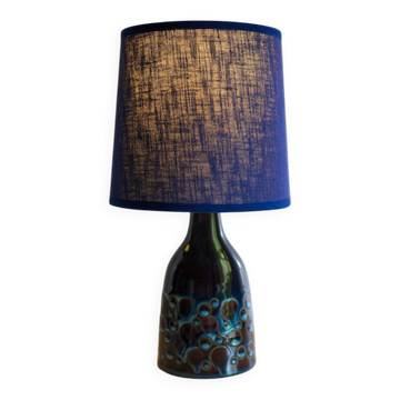 Mid-century modern pottery table lamp with candy glazing from Söholm, Denmark, 1960s