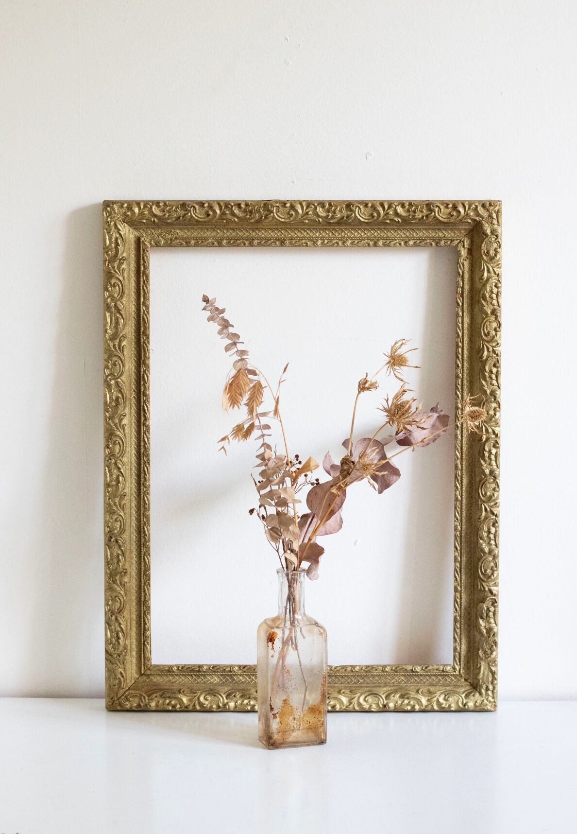 Old gilded wooden frame