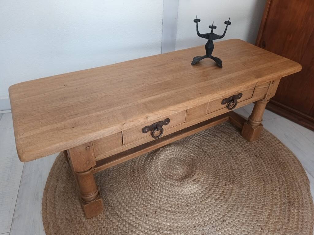 Solid oak farmhouse coffee table