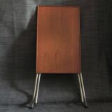 Danish teak and aluminium adjustable wine or side table, 1960s