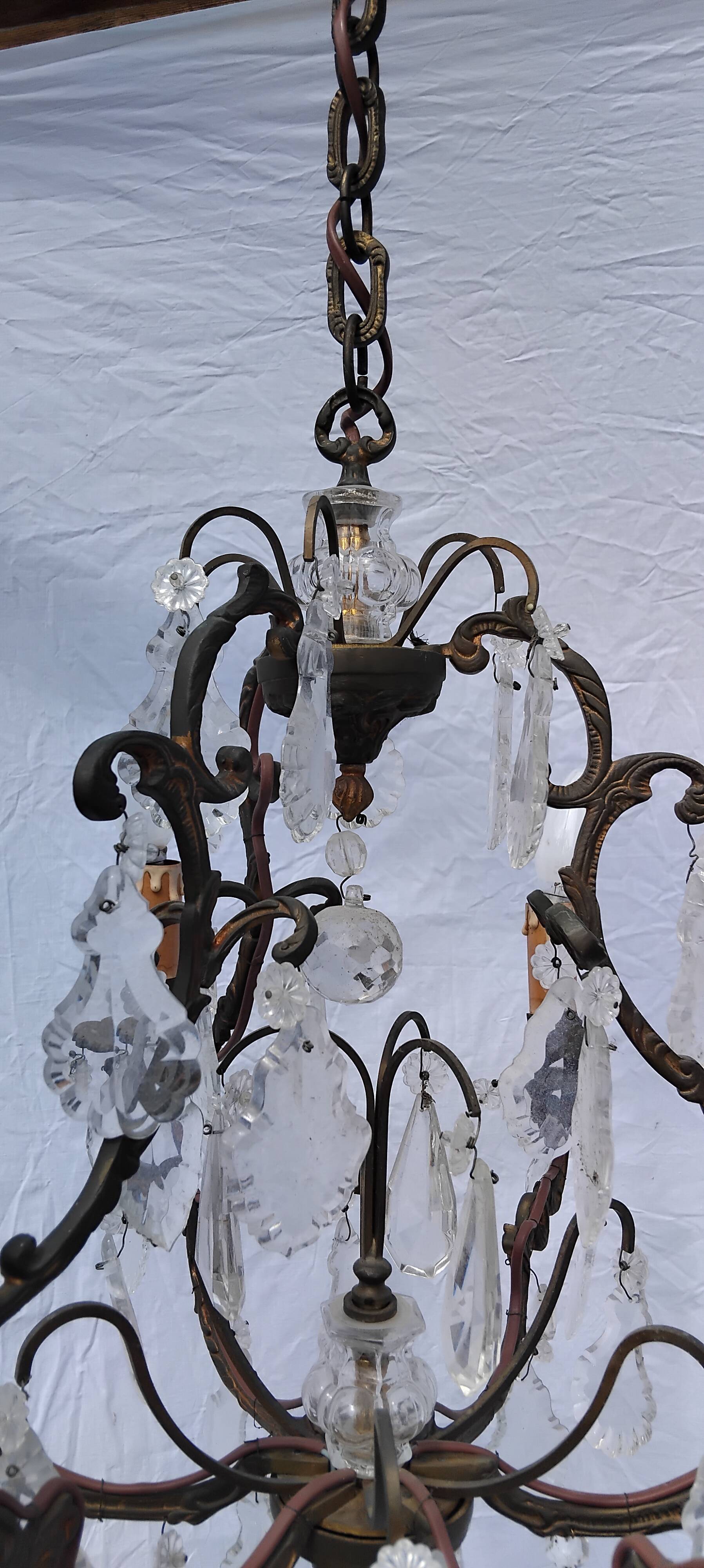 Lustre pampilles ancien cristal
