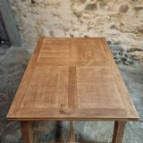 Grande table à manger ancienne en chêne – Extensible – France, années 1920