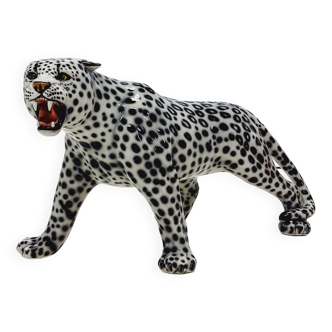 Snow Leopard Ceramic Statue