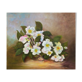 Table HST "Christmas Roses" Flowers Ellébores signed Sylvie Lamboeuf