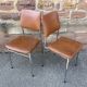 2 vintage leatherette and chrome chairs 1970