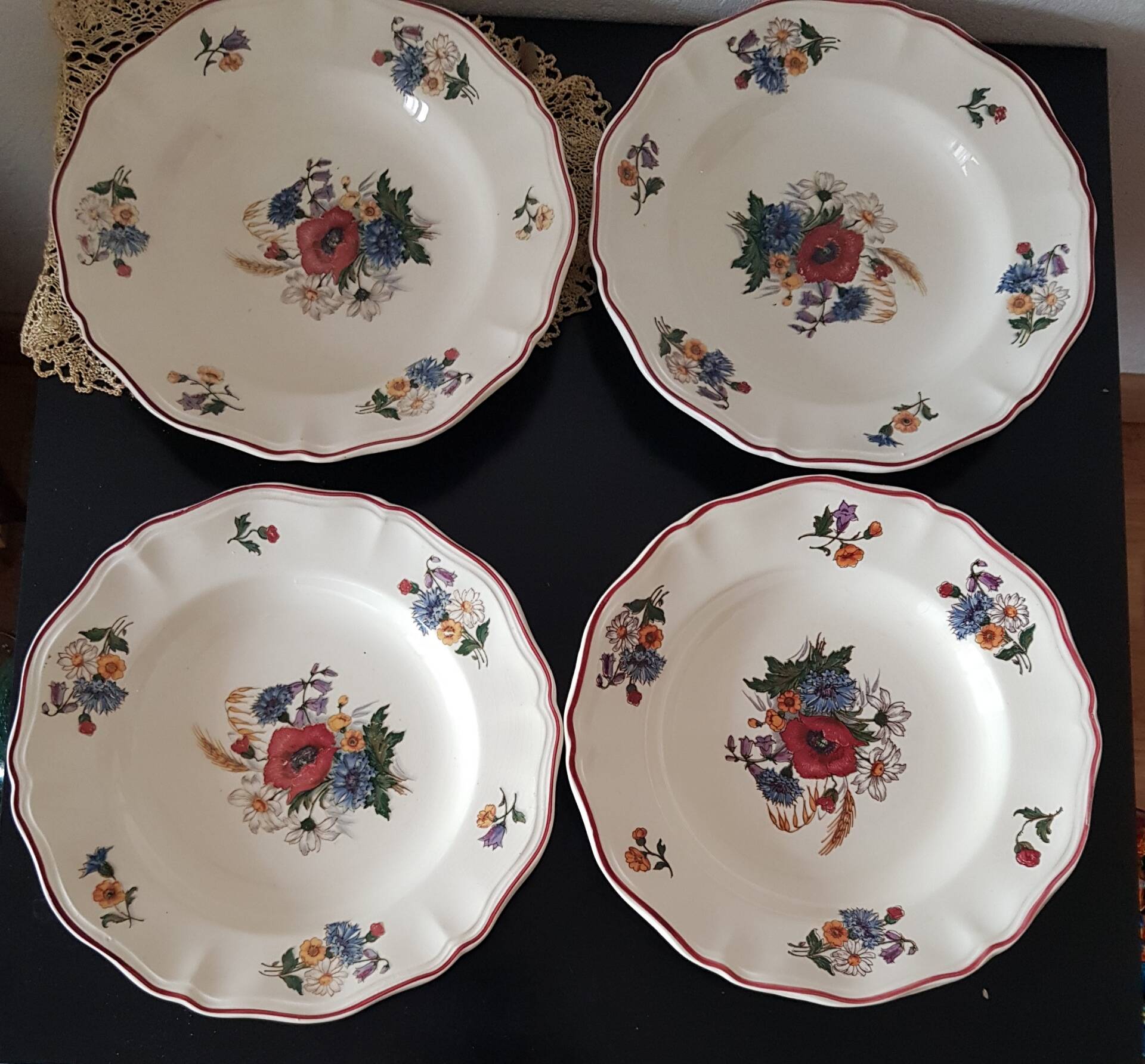 Set of 4 deep plates Sarreguemines Agreste