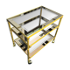 Brass and glass serving trolley, 1970s