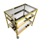 Brass and glass serving trolley, 1970s