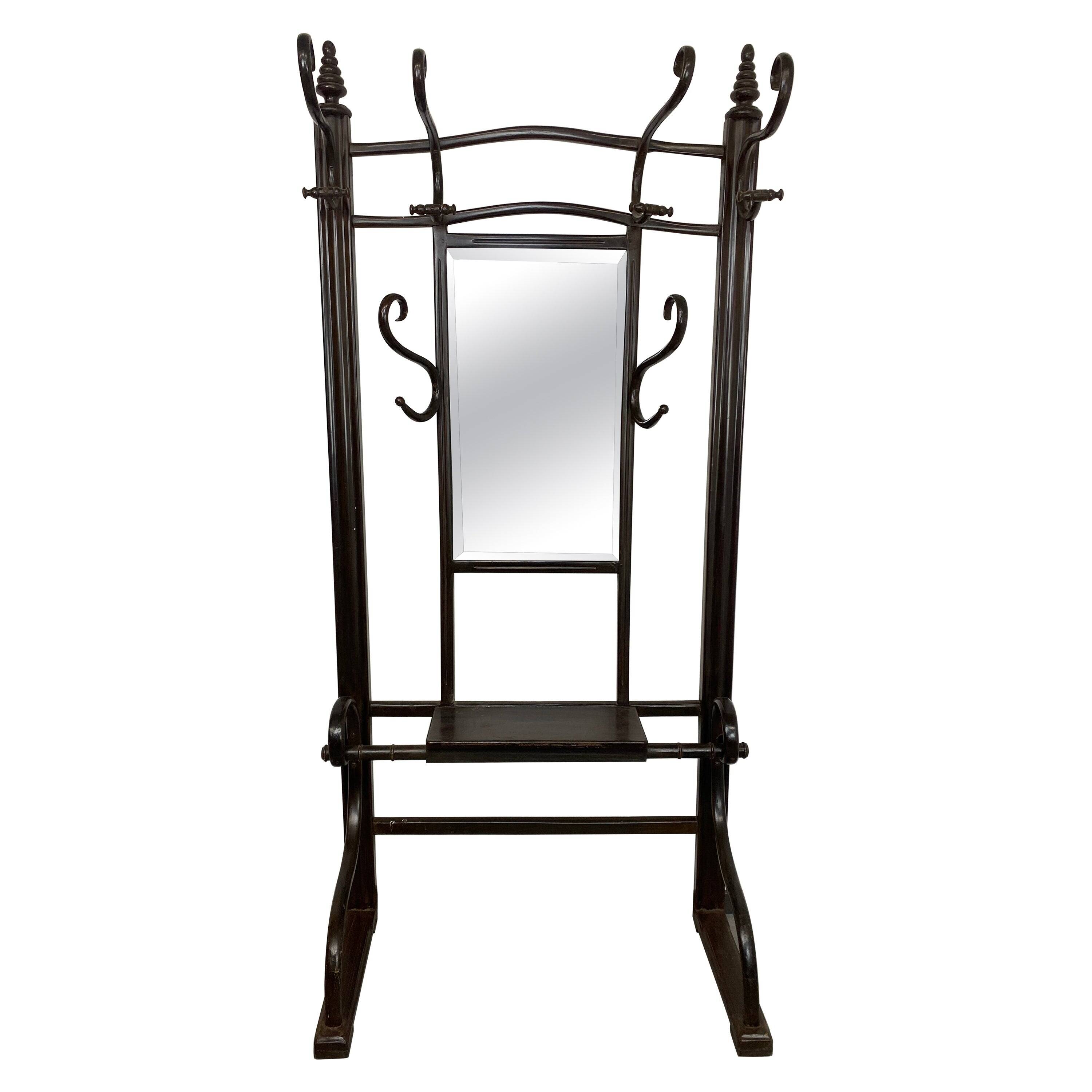 Curved wooden coat rack no. 1082 by J&J Kohn