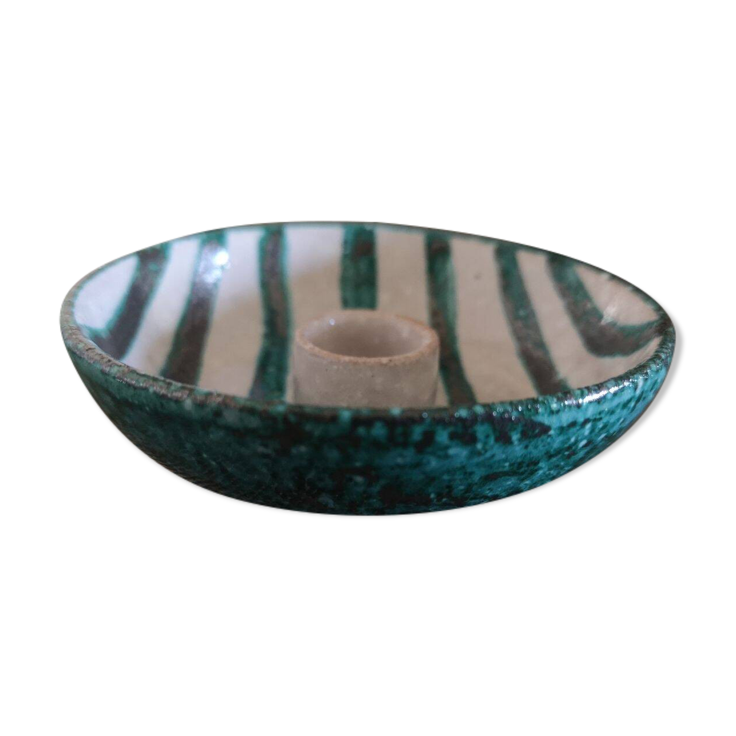 Italian glazed ceramic candle holder Baldelli 1950s 1960s