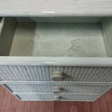 Vintage rattan and solid wood ragpicker