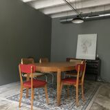 Series of red chairs