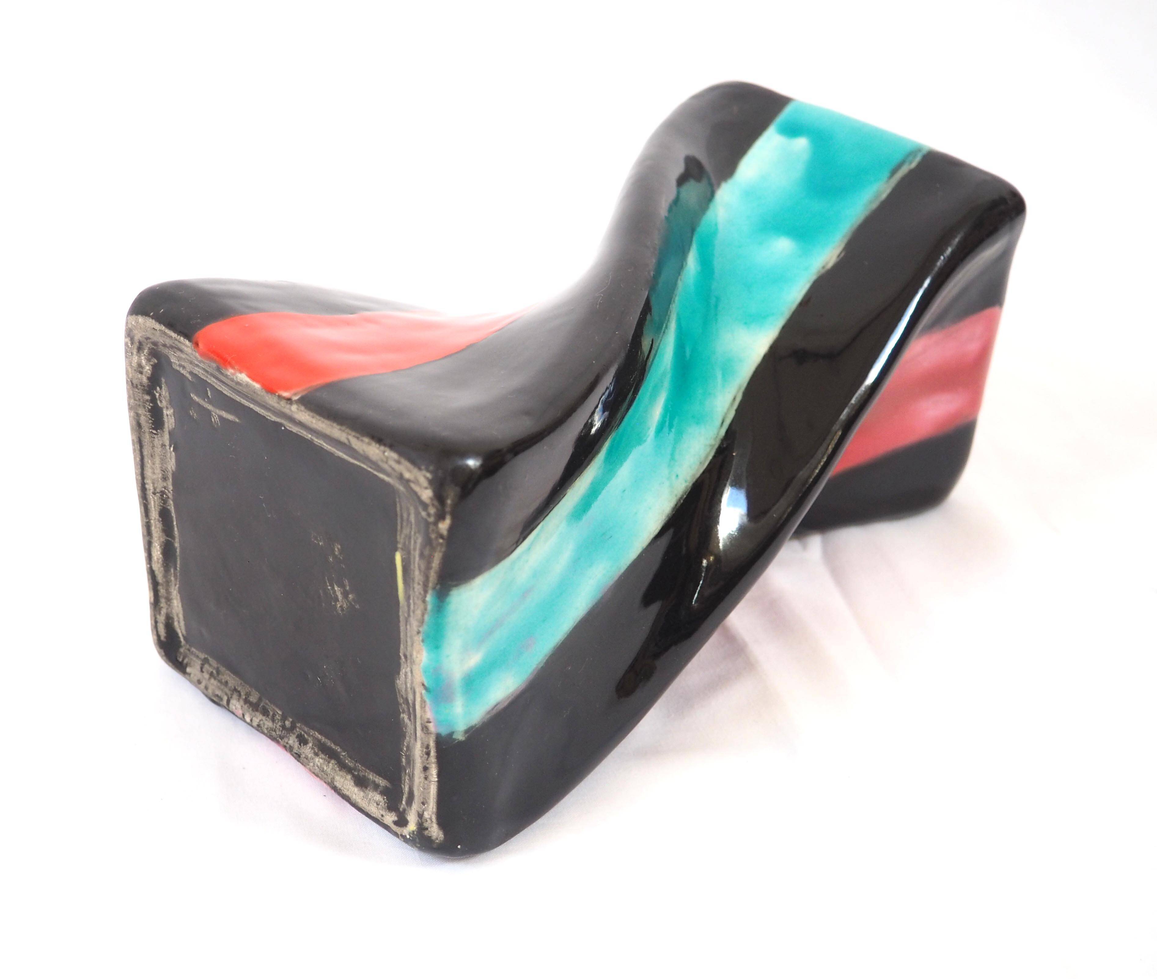 Multicolored ceramic vase