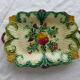 Fruit cut, dish in rectanguary shape, fruits and flowers, art deco