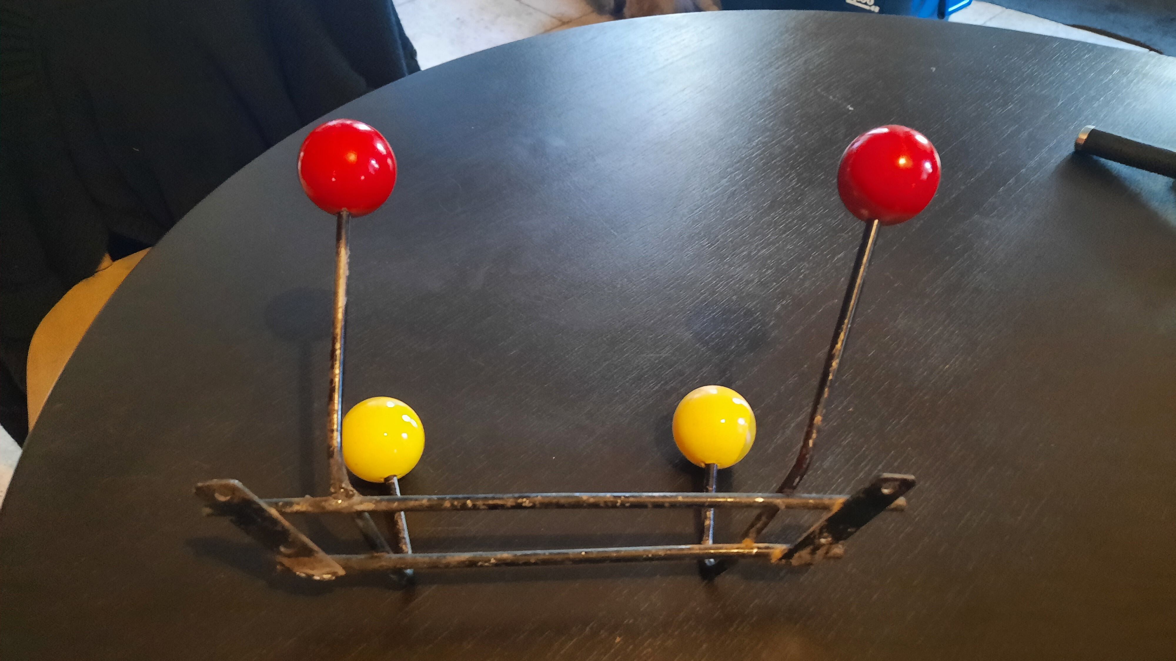 Wall coat rack 2 ball hooks