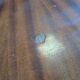 Vintage round coffee table in sun veneer – W. Germany, an