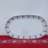 Oval Basque flat green and red porcelain