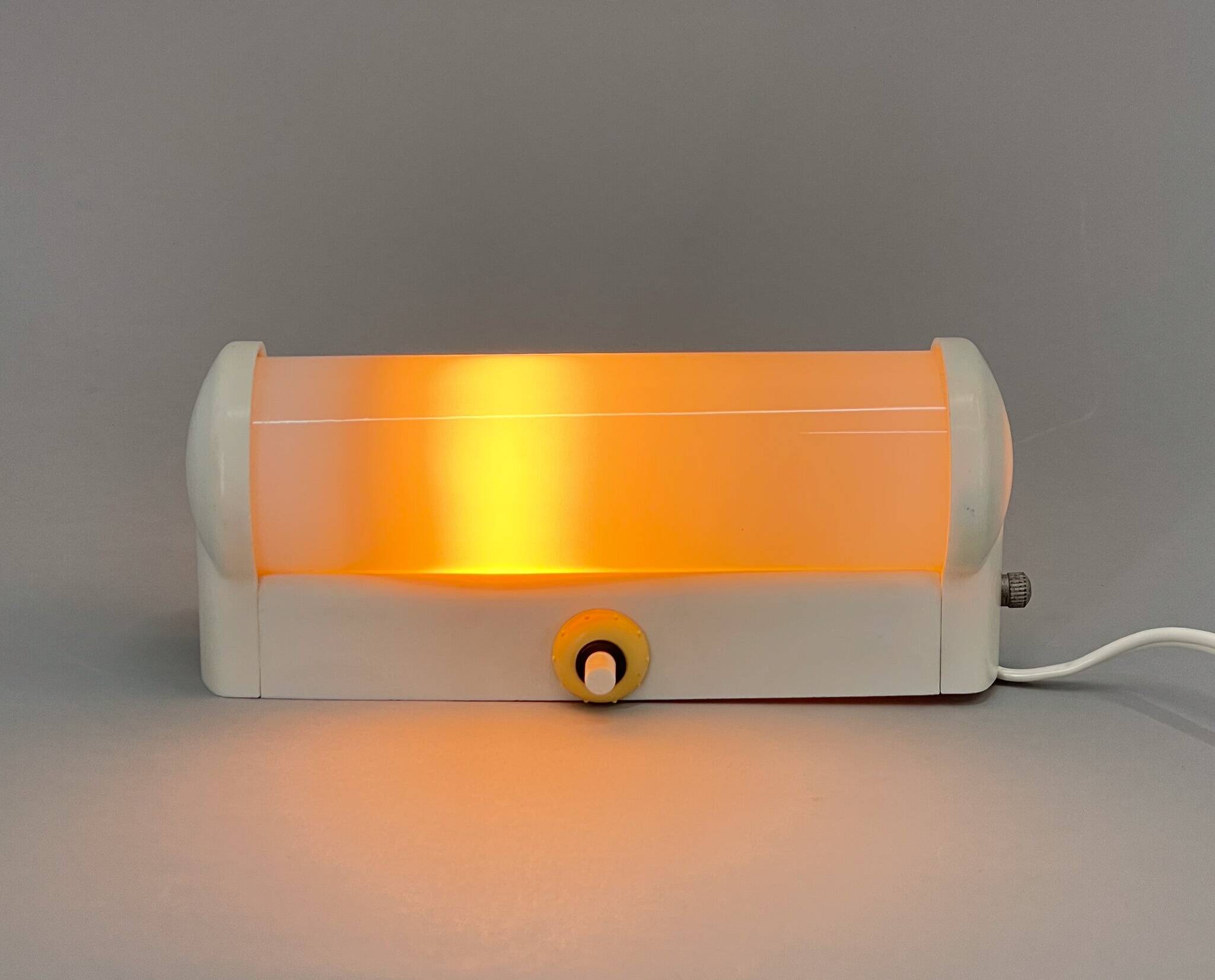 Bakelite and Milk Glass Wall Lamp, Czechoslovakia, 1950's