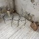 50s metal and glass nesting coffee tables
