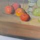 Petit tableau signé nature morte "Raisin et vin"