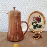Coffee maker, stoneware decanter signed