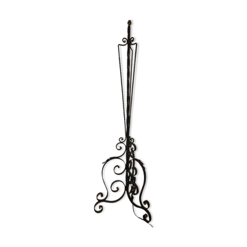 Art Deco wrought iron tripod floor lamp