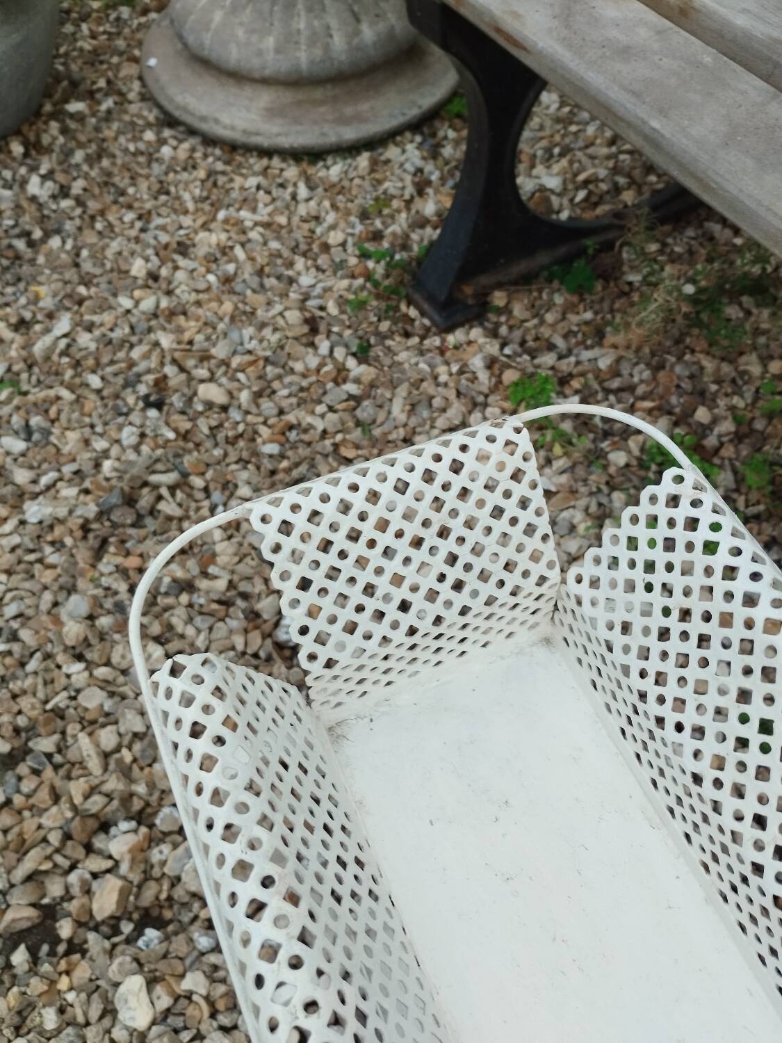 Antique vintage wrought iron planter