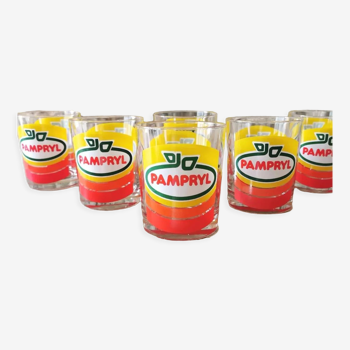 6 verres pampryl vintage