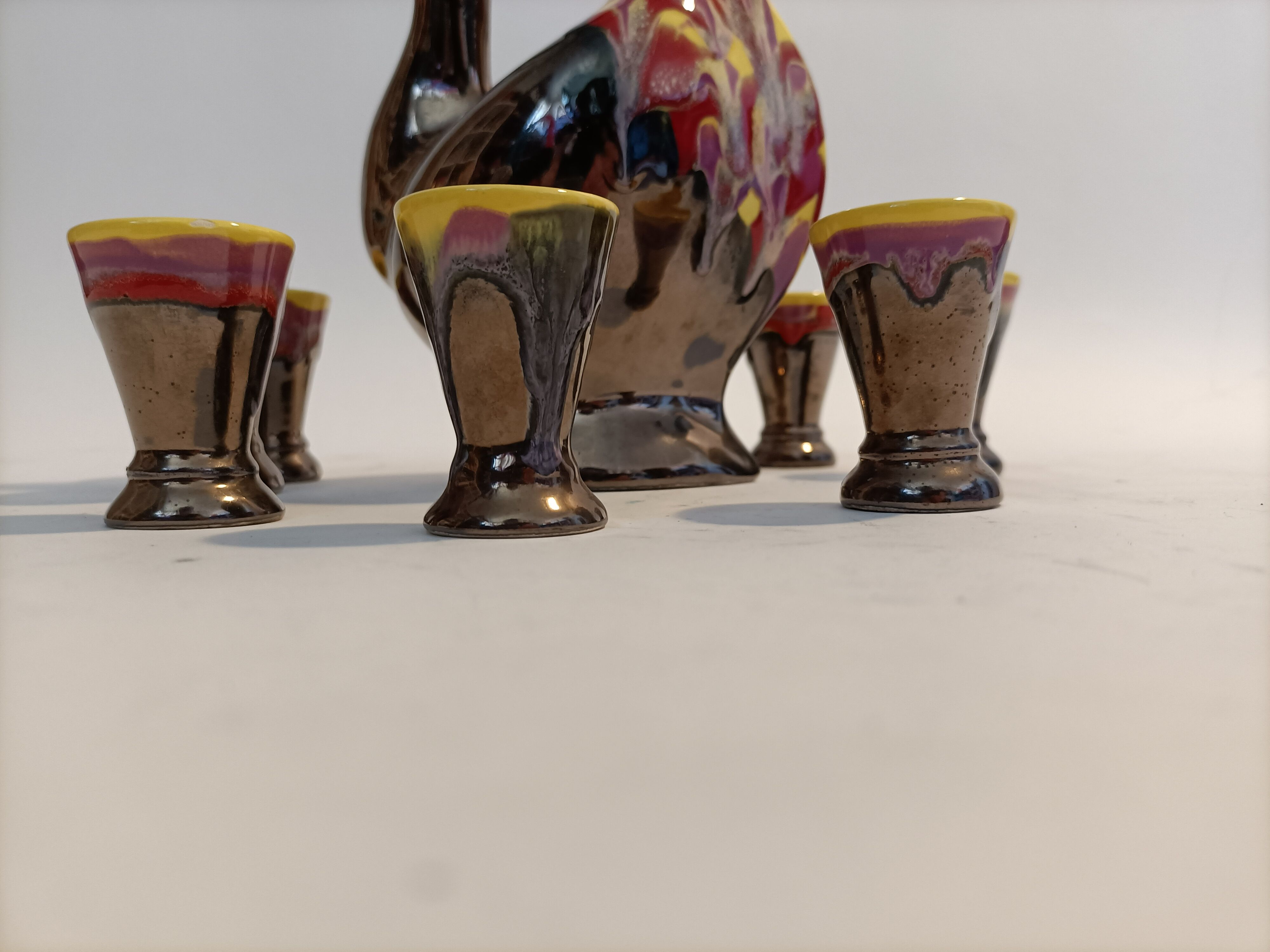 1960 Ceramics Liqueur Service Vallauris