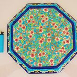 Glazed ceramic trivet, Longwy enamels, art deco