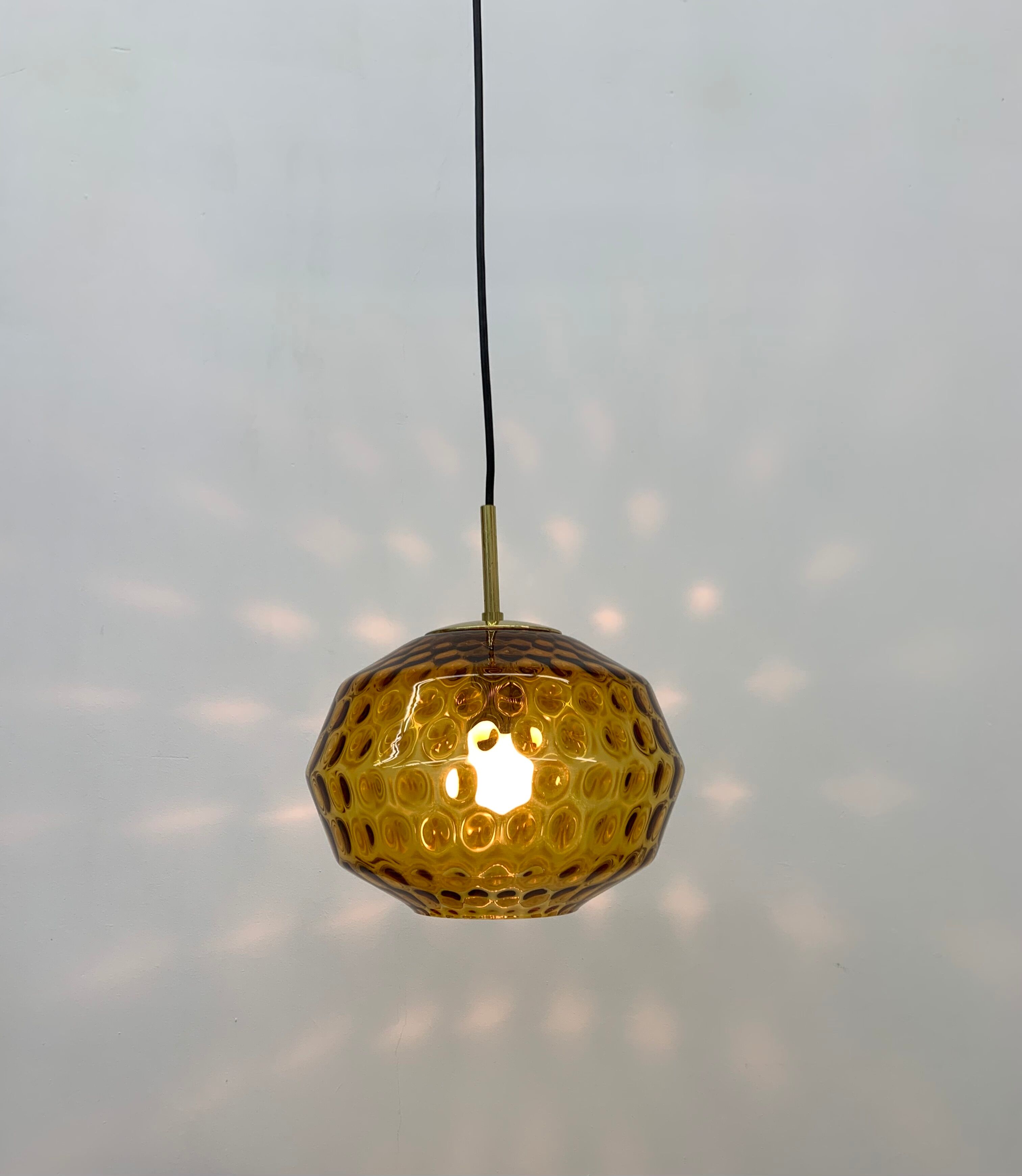 Limburg Glashutte glass hanging lamp , 1970