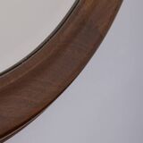 ROUND VINTAGE WOODEN WALL MIRROR FROM THE 1960S, ITALIAN DESIGN  CONDITION: