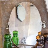 Miroir biseauté oval orientable