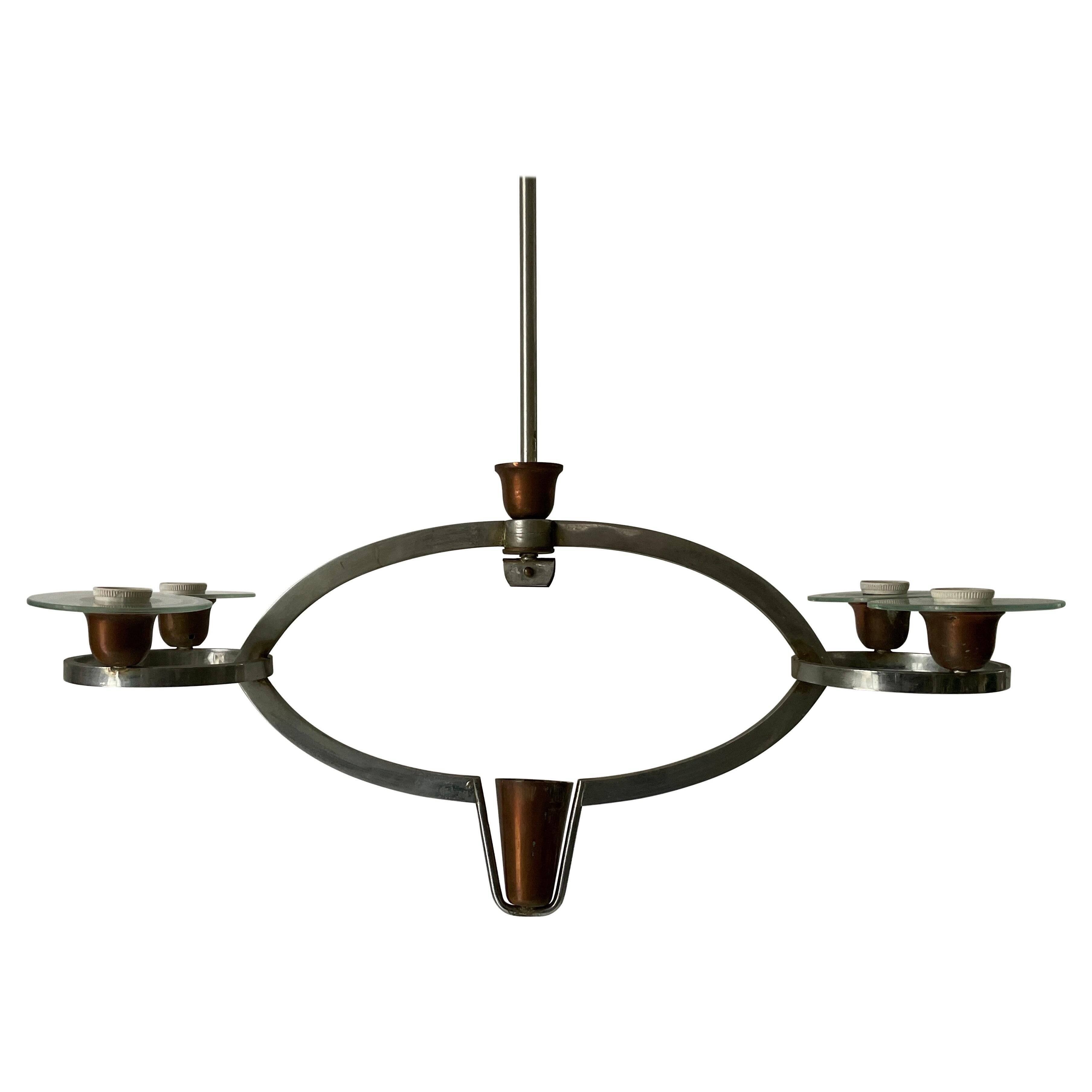 Art Deco chandelier attributed to Pietro Chiesa, 1940s, Italy.