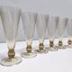 Set of Six Amber Murano Drinking Glasses by Vittorio Zecchin, Italy