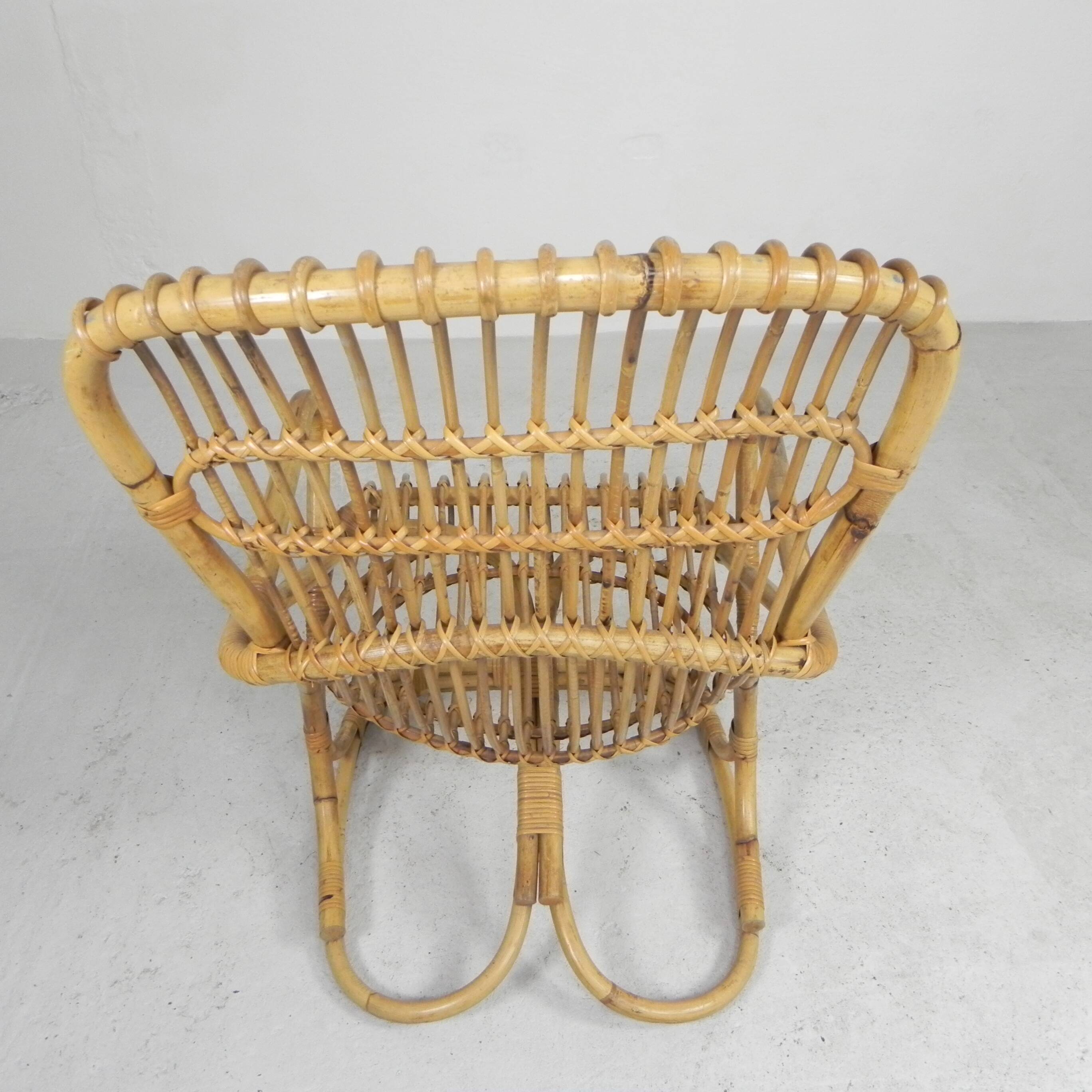 Bamboo armchair by Tito Agnoli, 1960s