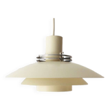 Danish pendant light in beige metal and chrome metal, 1970
