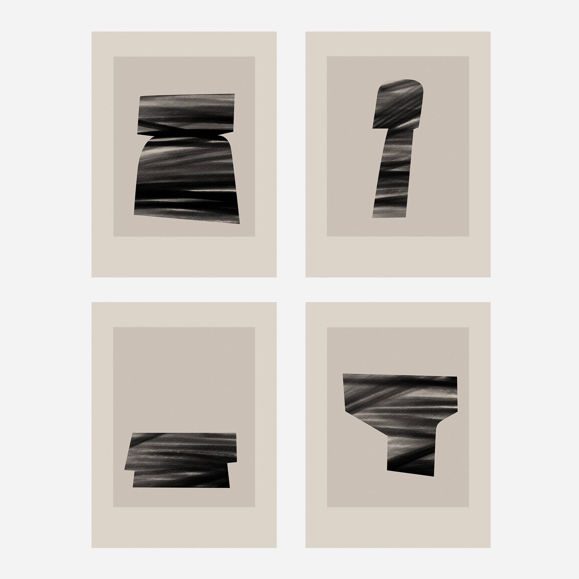 4 impressions giclée abstraites, ensemble de quatre, A3