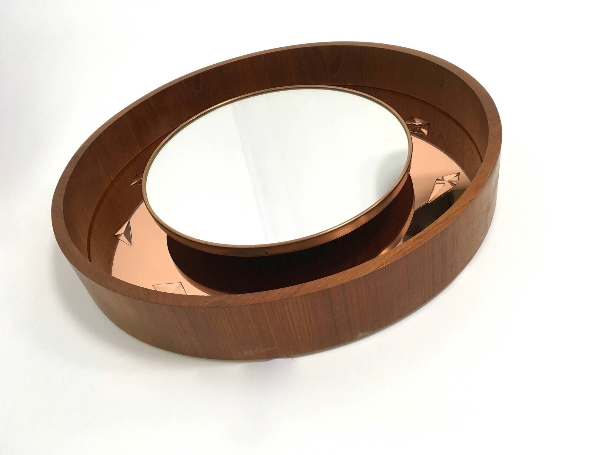 Illuminated Wall Mirror with wooden frame, Italy