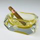 Original yellow Murano glass ashtray by Bucella Cristalli Murano, 1970s.