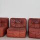 Modular vintage leather sofa Kimba Ligne Roset