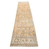 2x10 Orange & Navy Blue Floral Vintage Runner Rug, 73x297Cm